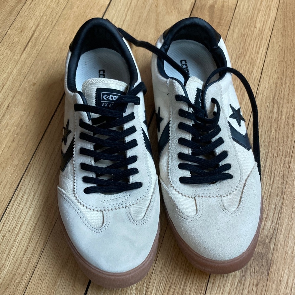 Converse All Star Skate Cream and Black Skateboarding Sneakers SK OX